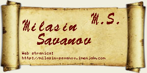 Milašin Savanov vizit kartica